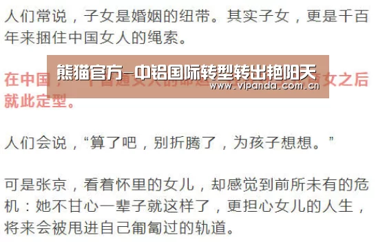 熊猫官方-中铝国际转型转出艳阳天(图2) 熊猫体育