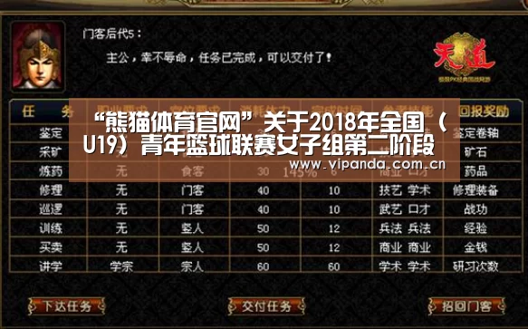 “熊猫体育官网”关于2018年全国(U19)青年篮球联赛女子组第二阶段的补充函(图2) 熊猫体育官网